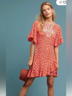 Ranna Gill Anthropologie Midtown Embroidered Dress Large